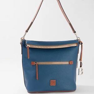 Dooney And Bourke Large Blue Leather Hobo Bag